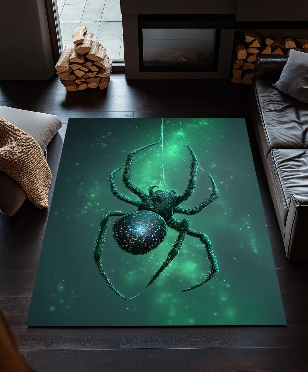 Gothic Spider Web Rug, Whimsigoth Living Room Decor - Etsy