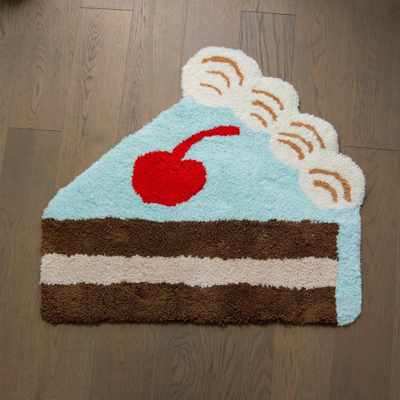 Mint Chocolate Cake Rug, Handmade Tufted Rug, Gift Rug, Home Decor ...