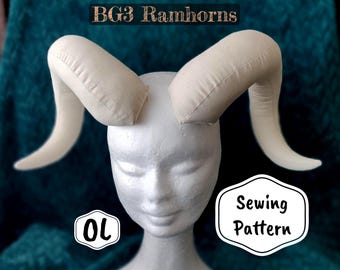 BG3 Tiefling Horns: Ramhorns Cosplay Sewing Pattern