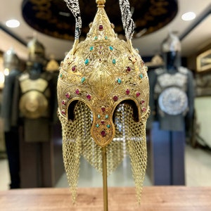 Sultan Alp Arslan Helmet - Ottoman gold-plated Helmet