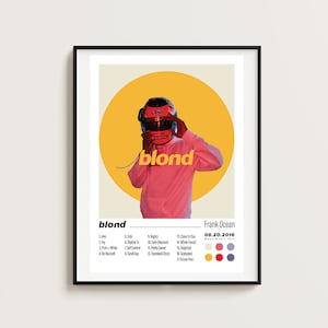 Póster de Frank Ocean / Póster rubio / Póster de portada del álbum rubio / Impresión del póster de portada del álbum digital / Arte del álbum digital