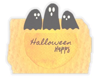 Halloween Ghosts Gossiping Sticker transparent klarer Aufkleber