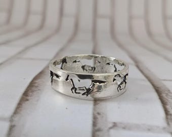 Solid 925 Sterling Silver Ring Statement Horse Ring Handmade All Size