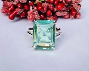 Aquamarine Solid 925 Sterling Silver Ring Handmade Jewelry Ring All Size