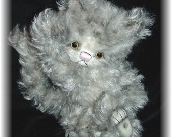 Patrón de costura para gato de mohair Miss Kitty: gatito articulado de 23 cm (patrón en PDF)