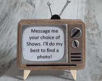 Custom TV! You Choose The Show! Miniature Retro TV Handmade from Veneer Cardstock