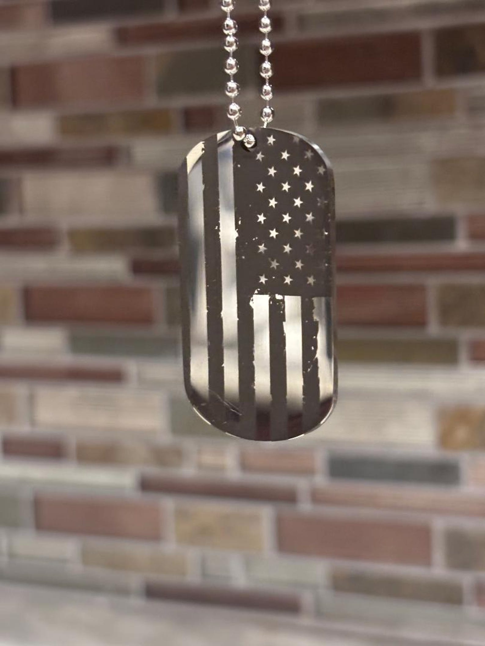 US Flag Dog Tag Necklace Stainless Steel Pendant main image 1