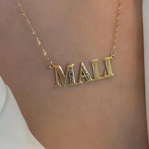 Custom Name Necklace 14K Gold Personalized Name Necklace, Personalized Mom Necklace with Kids Names, Mother&#39;s Day gift, Custom gift for mom