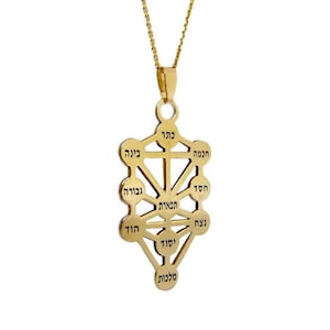 Ten Sefirot 14K Gold Pendant Necklace, Kabala Tree Necklace, Mysticism Kaballah Tree, Kabbalah Tree of Life, Kabbalah Jewelry, Kabbalistic