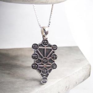 Sefirot Kabbalah Tree of Life Pendant in Sterling Silver