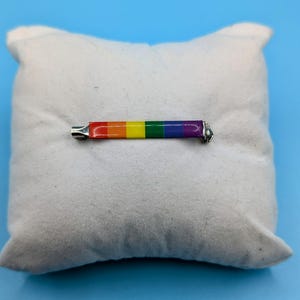Pride Flag Bar Pins - LGBTQIA+ Resin-Sealed Vinyl Sticker Pin