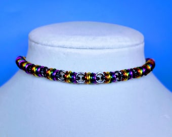 Customizable Stretch Pride Flag Choker - Handmade LGBTQ+ Pride Jewelry