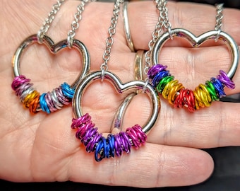 Mobius Heart Necklace: Customizable Flag Pendant