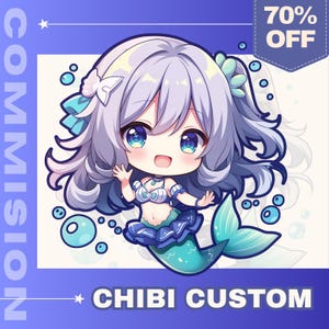 Custom Chibi Anime, Chibi Character, Cute Chibi Commission, Chibi Illustration, Chibi Anime, Fanart Chibi, chibi vtuber, chibi character