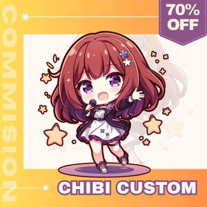 Chibi Character, Custom Chibi Anime, Cute Chibi Commission, Chibi Illustration, Chibi Anime, Fanart Chibi, chibi vtuber, chibi character