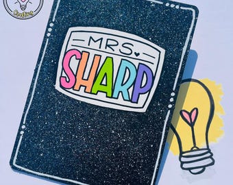 Glitter Composition Notebook Teacher Clipboard, teacher clipboard, personalized teacher gift, glitter composition notebook decor
