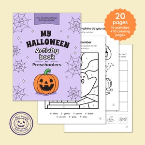 My Halloween Activity Book for Preschoolers | Printable Kids Coloring, Puzzles, and Educational Fun