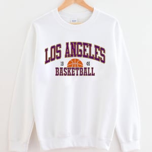 Vintage Los Angeles Basketball Sweatshirt, Gameday Basketball Shirt, Retro Style Los Angeles Basketball Sweatshirt, Los Angeles Fan Gifts