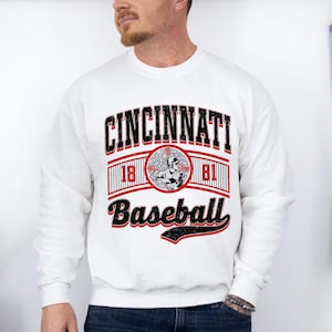 Vintage Cincinnati Baseball 90s Style Sweatshirt, Baseball Team Shirt, Cincinnati Game Day Tee, Throwback Cincinnati Shirt, Baseball Mom Tee