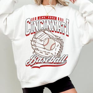Cincinnati Baseball Sweatshirt, Retro Cincinnati Baseball 90s Style Shirt, Cincinnati Game Day Tee, Throwback Cincinnati Shirt, Baseball Mom
