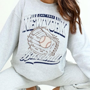 New York Baseball Sweatshirt, Vintage New York Baseball 90s Style Shirt, New York Game Day Tee, Throwback New York Shirt, Baseball Mom Tee