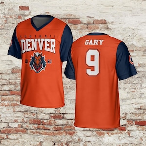 Custom Denver Name And Number Football Jersey, Denver Team Shirt, Personalized Game Day Gift, Sports Fan Jersey, Denver Jersey