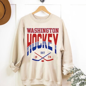 Vintage Washington Hockey Sweatshirt, Hockey Team Shirt, Washington NHL Shirt, Gameday Sweatshirt, Retro Washington Hockey Fan Shirt