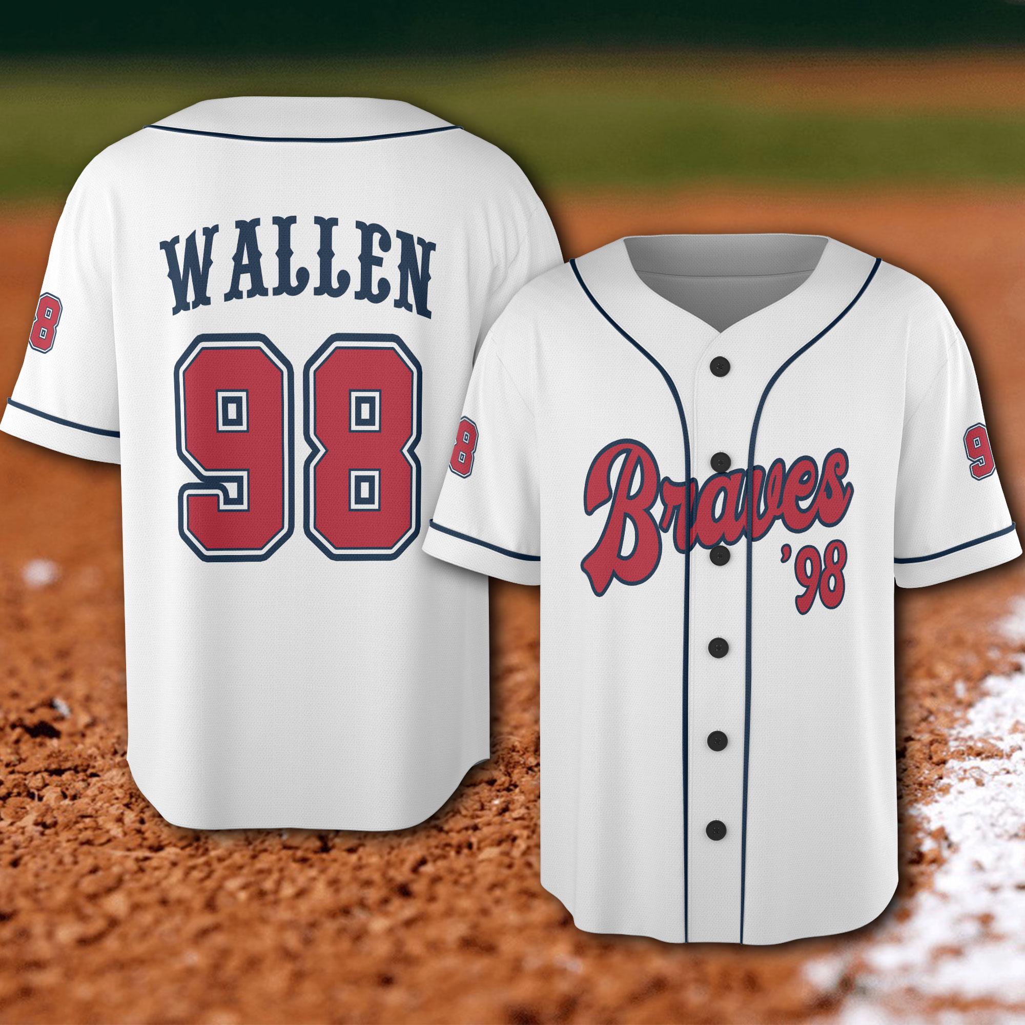 Morgan Wallen 98 Braves Baseball Jersey - Etsy
