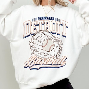 Sudadera de béisbol de Detroit, camiseta retro de béisbol de Detroit estilo años 90, camiseta del día del juego de Detroit, camiseta retro de Detroit, camiseta de mamá de béisbol