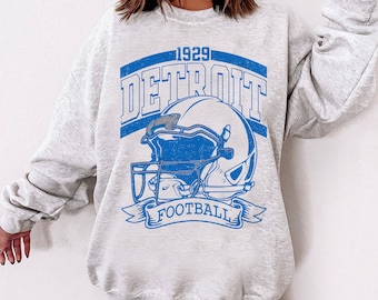 Vintage 90s Style Detroit Football Sweatshirt, Game Day Shirt, Detroit Team Football Shirt, Sunday Detroit, Detroit Football