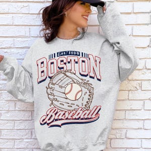 Boston Baseball Sweatshirt, Retro Boston Baseball 90s Style Shirt, Boston Game Day Tee, Throwback Boston Shirt, Baseball Mom Tee