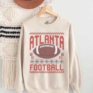 Atlanta Ugly Christmas Sweatshirt, Football Shirt, Christmas Gift Tee, Festive Football Crewneck, Holiday Winter, Atlanta Football Fan
