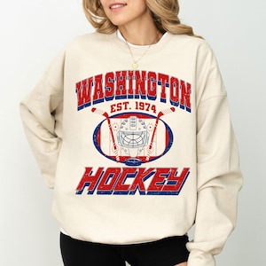 Washington Hockey Sweatshirt, Hockey Team Shirt, Washington NHL Shirt, Gameday Sweatshirt, Retro Washington Hockey Fan Shirt, Hockey Mom
