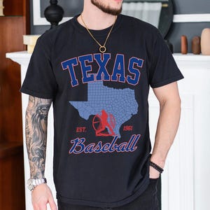 Texas honkbalshirt, retro Texas honkbal jaren 90 stijl shirt, Texas Game Day tee cadeau, throwback Texas shirt, honkbal moeder T-shirt