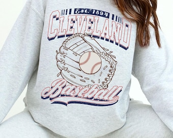 Cleveland Baseball Sweatshirt, Retro Cleveland Baseball 90s Style Shirt, Cleveland Game Day Tee, Throwback Cleveland Shirt, Baseball Mom Tee