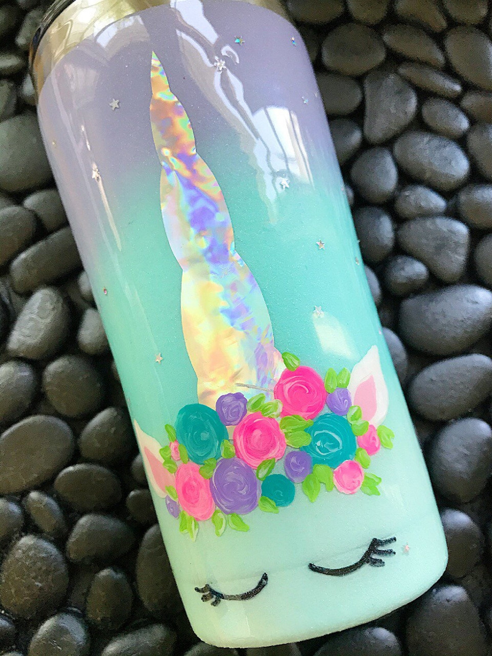 Unicorn Coffee Tumbler Unicorn Epoxy Tumbler Unicorn Cup Etsy