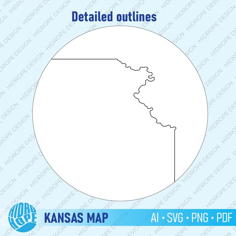 Kansas State Map High Quality Detailed Outline Vector Simple | Ai Svg ...