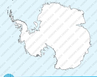 Antarctica continent map high quality detailed outline vector simple | ai svg png pdf