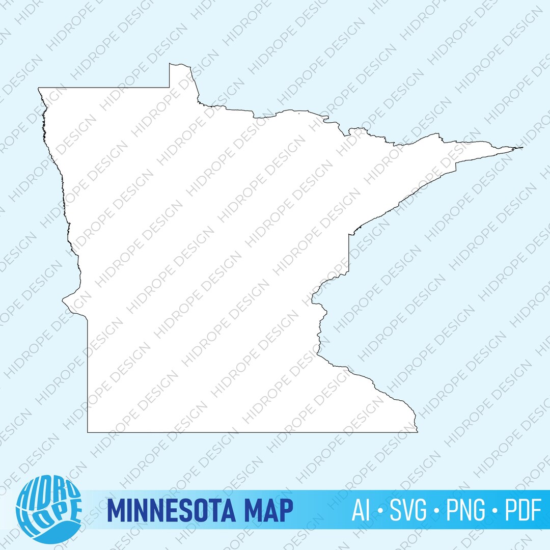 Minnesota State Map High Quality Detailed Outline Vector Simple | Ai ...