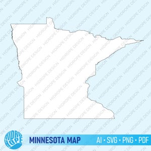 Minnesota state map high quality detailed outline vector simple | ai svg png pdf