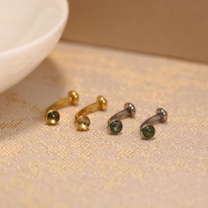 18G 16G G23 Titanium Eyebrow Piercing Jewelry Curved Barbell Water grass Agate Cartilage Earring Labret Stud Belly Rings Opal Bridge Jewelry