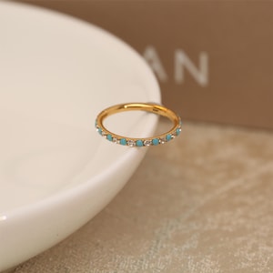 18G 16G CZ&Turquoise Stainless Steel Seamless Hinged Segment Clicker Ring Septum Conch Helix Cartilage Nose Ring Septum Ring Helix Jewelry