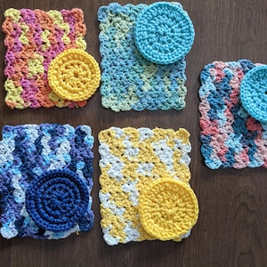 Eco- Friendly Cotton Dishcloth & Coordinating Scrub Pad