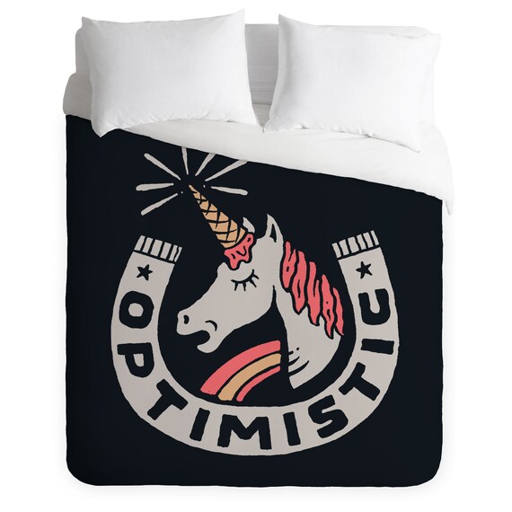 Unicorn Twin Duvet And Cover Funny Pink Horse Ice Cream Cone Etsy