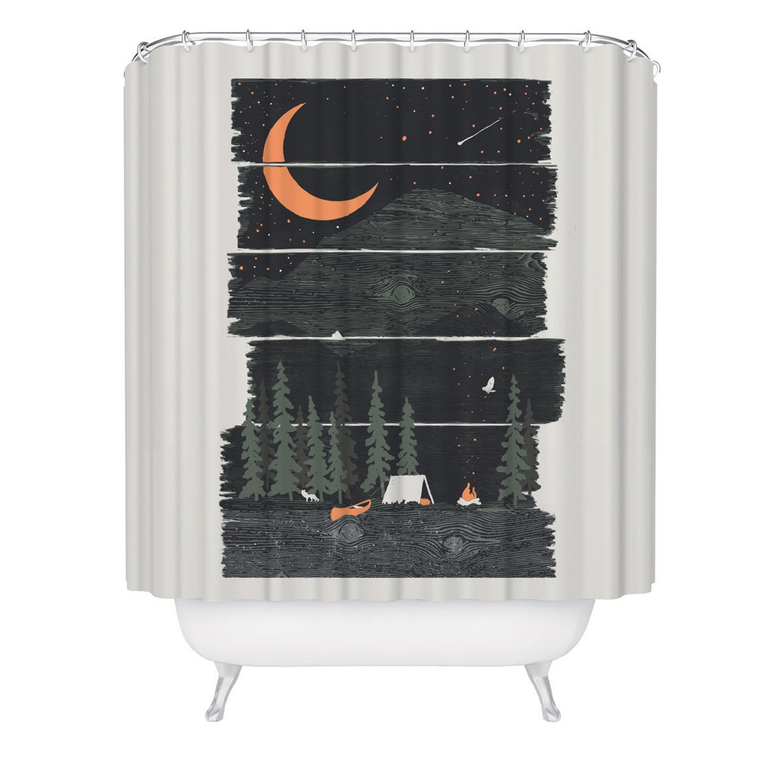 Camping Shower Curtain 71 x 74 Starry Night Bathroom Curtain Etsy