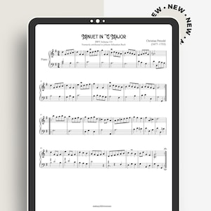 Minuet in G Major Piano Sheet Music: Easy Beginner Score (PDF, MP3 & MIDI)