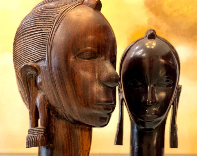 Mother and Daughter Ebony Statues From Tanzania - Etsy