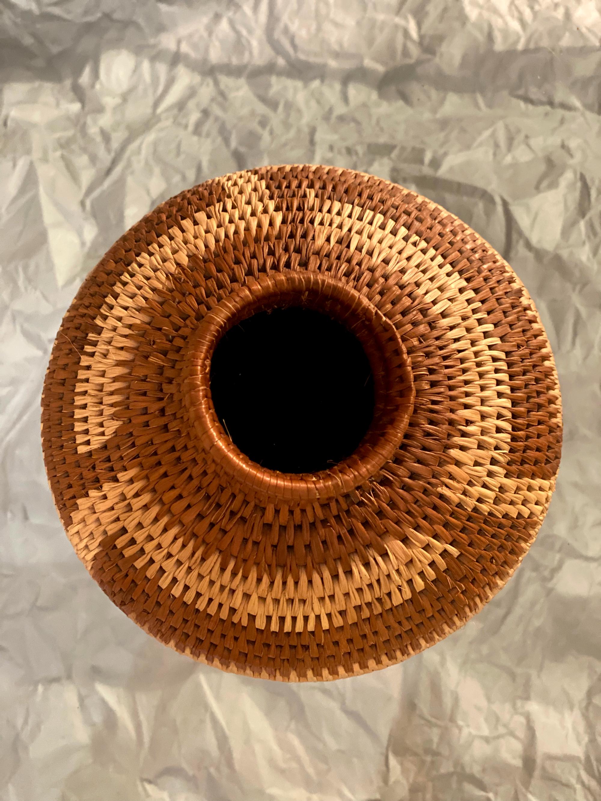 Vintage Round Reed Basket From Botswana - Etsy
