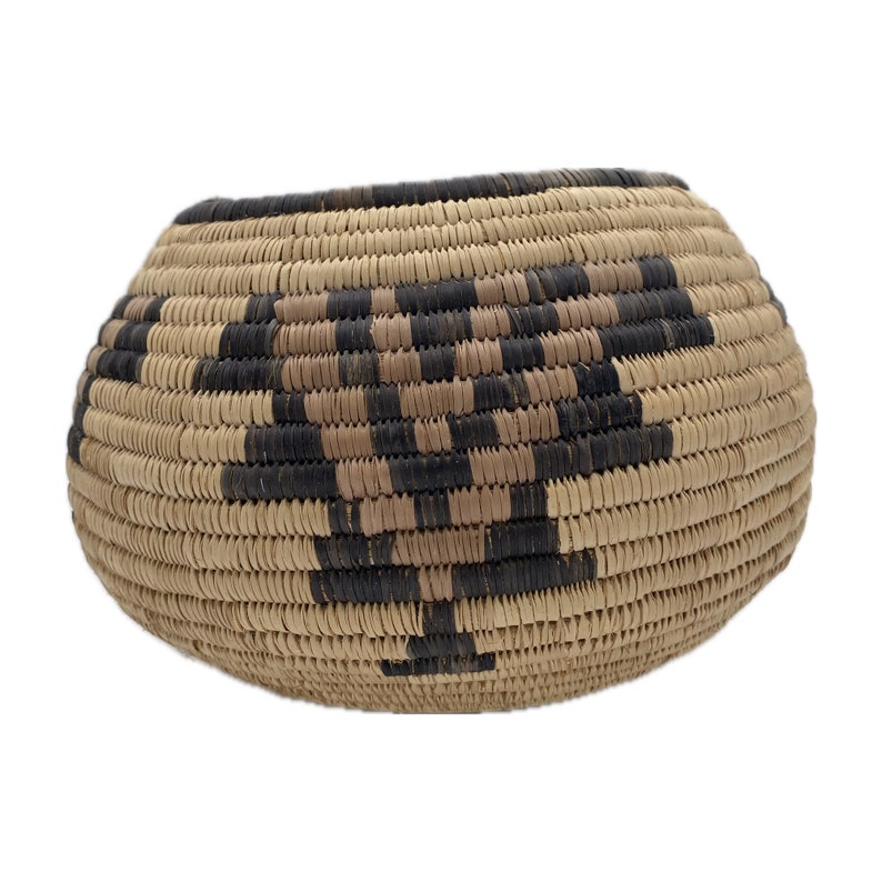 Round Decorative Reed Basket From Botswana - Etsy