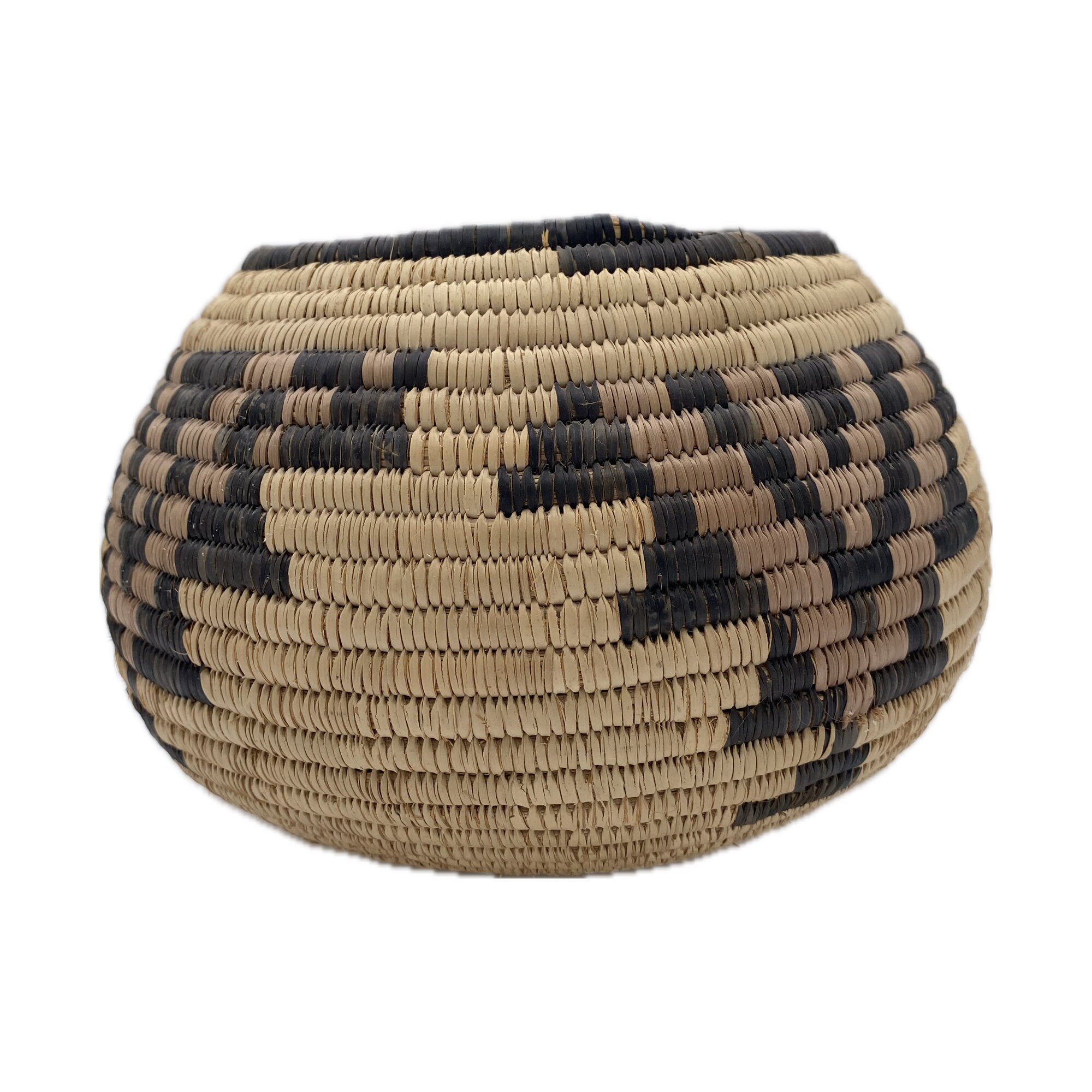 Round Decorative Reed Basket From Botswana - Etsy